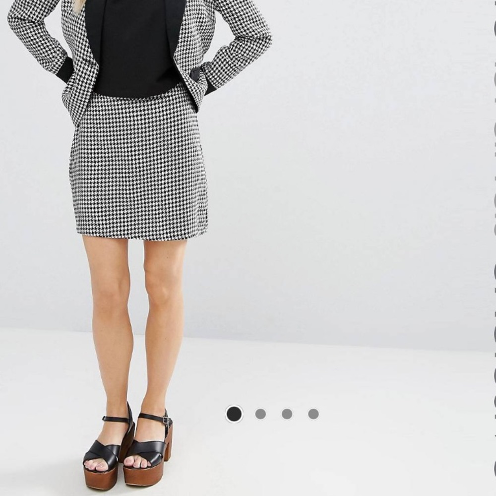 Houndstooth mink skirt